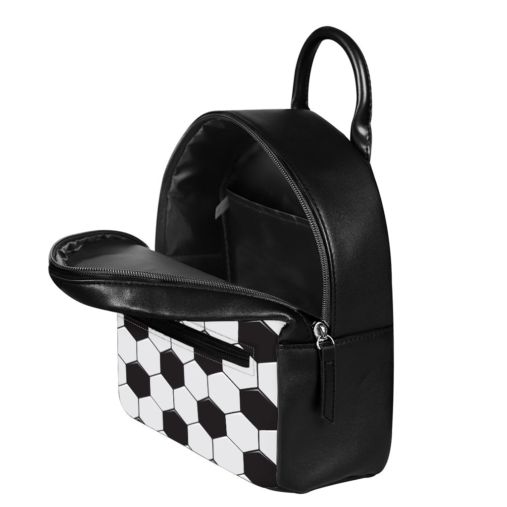 Soccer Ball Print Leather Backpack