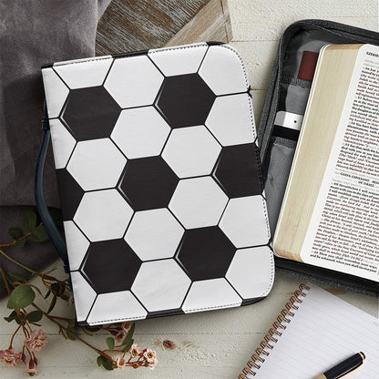 Soccer Ball Print Leather Bible Cover