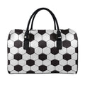 Soccer Ball Print Leather Duffel Bag