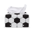 Soccer Ball Print Leather Tissue Box Cover