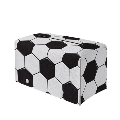 Soccer Ball Print Leather Tissue Box Cover