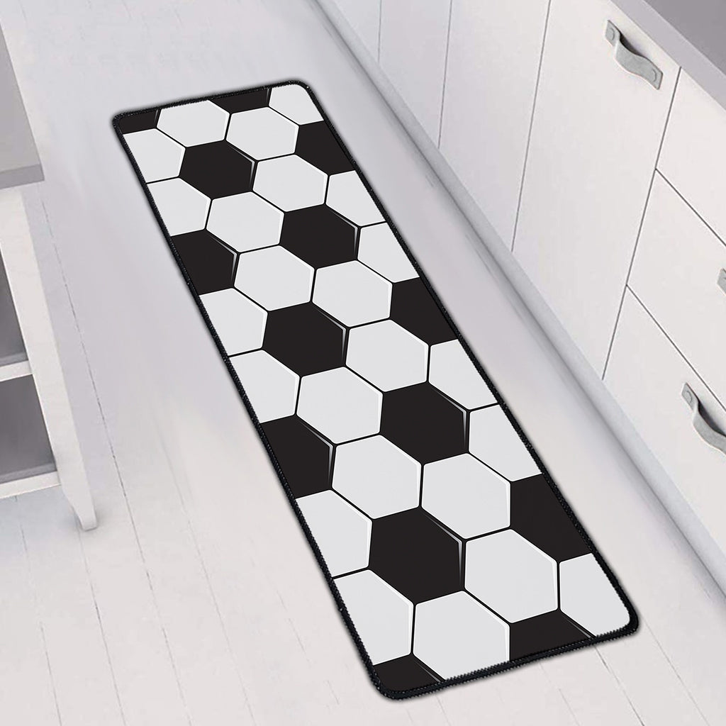 Soccer Ball Print Long Kitchen Mat