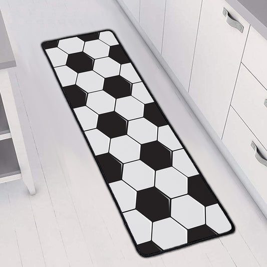 Soccer Ball Print Long Kitchen Mat