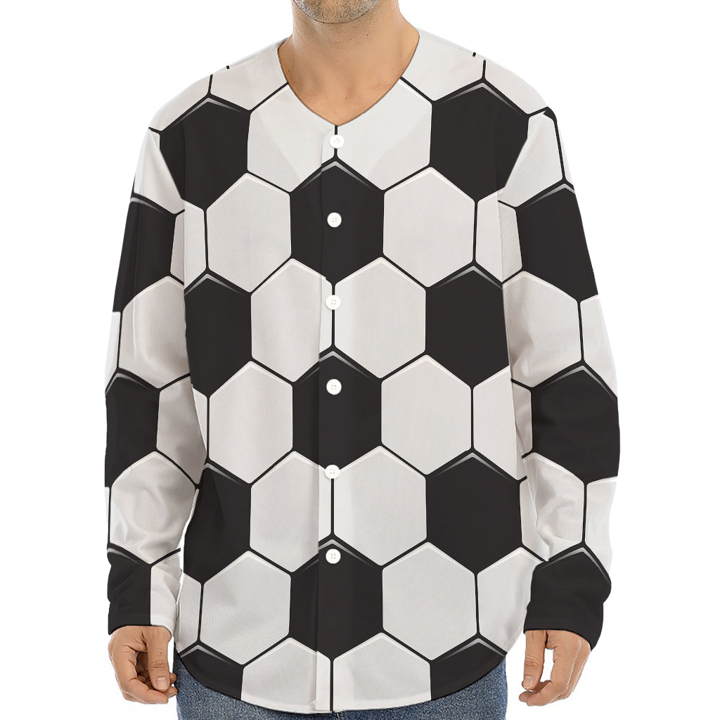 Soccer Ball Print Long Sleeve Baseball Jersey