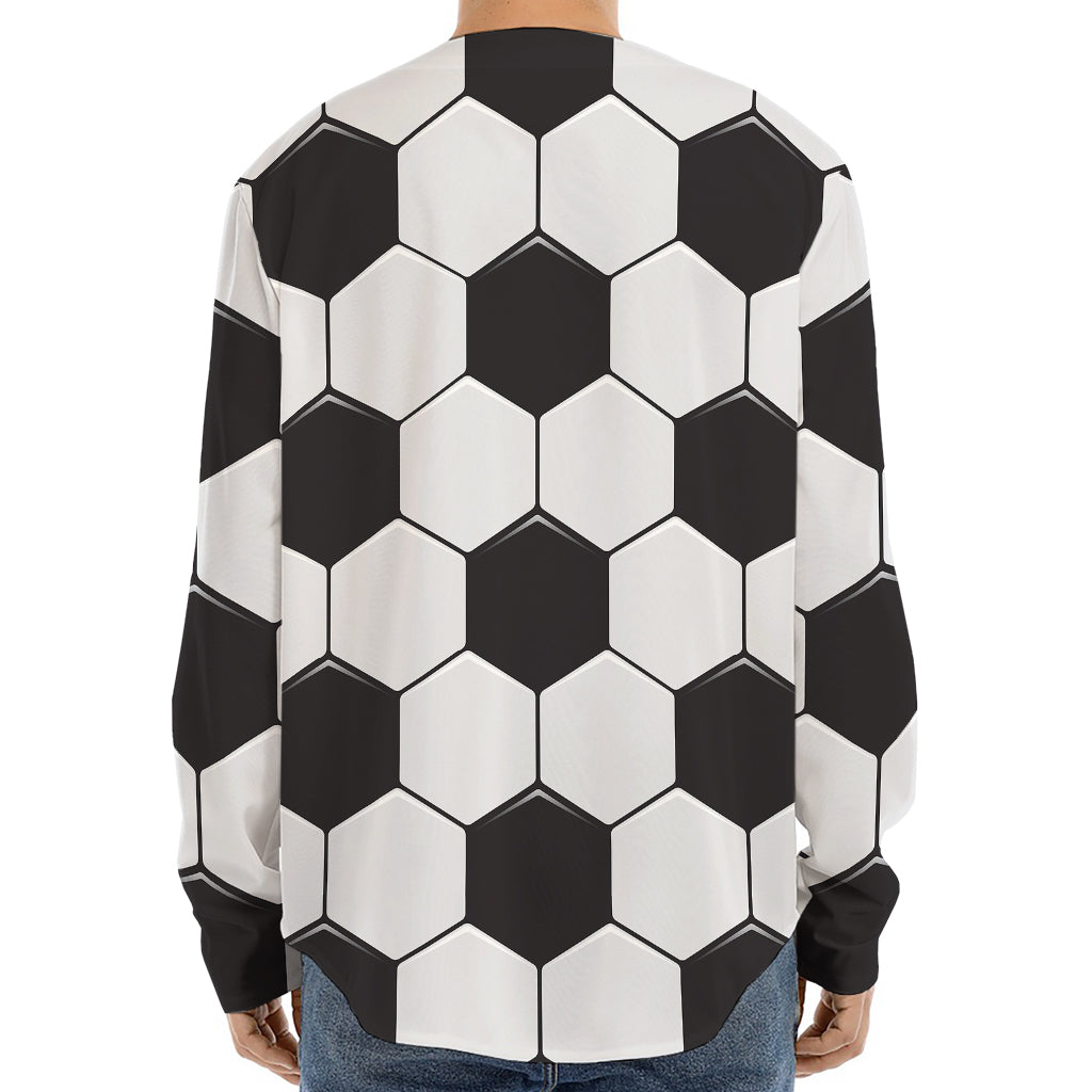 Soccer Ball Print Long Sleeve Baseball Jersey