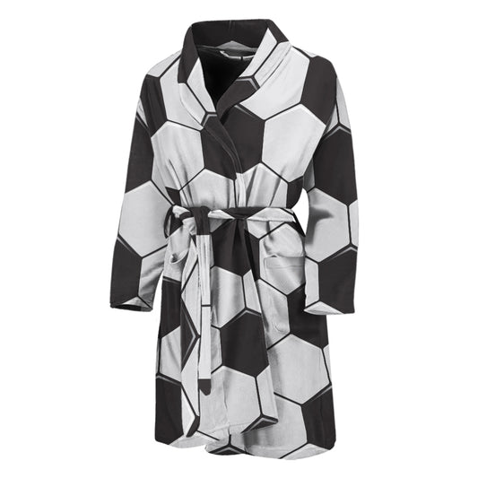 Soccer Ball Print Men's Bathrobe