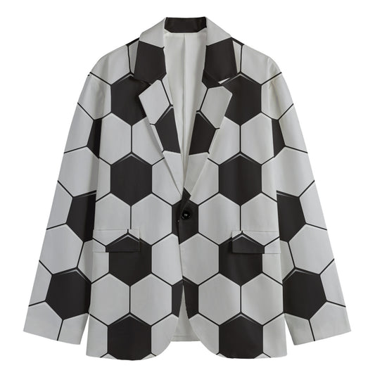 Soccer Ball Print Men's Blazer