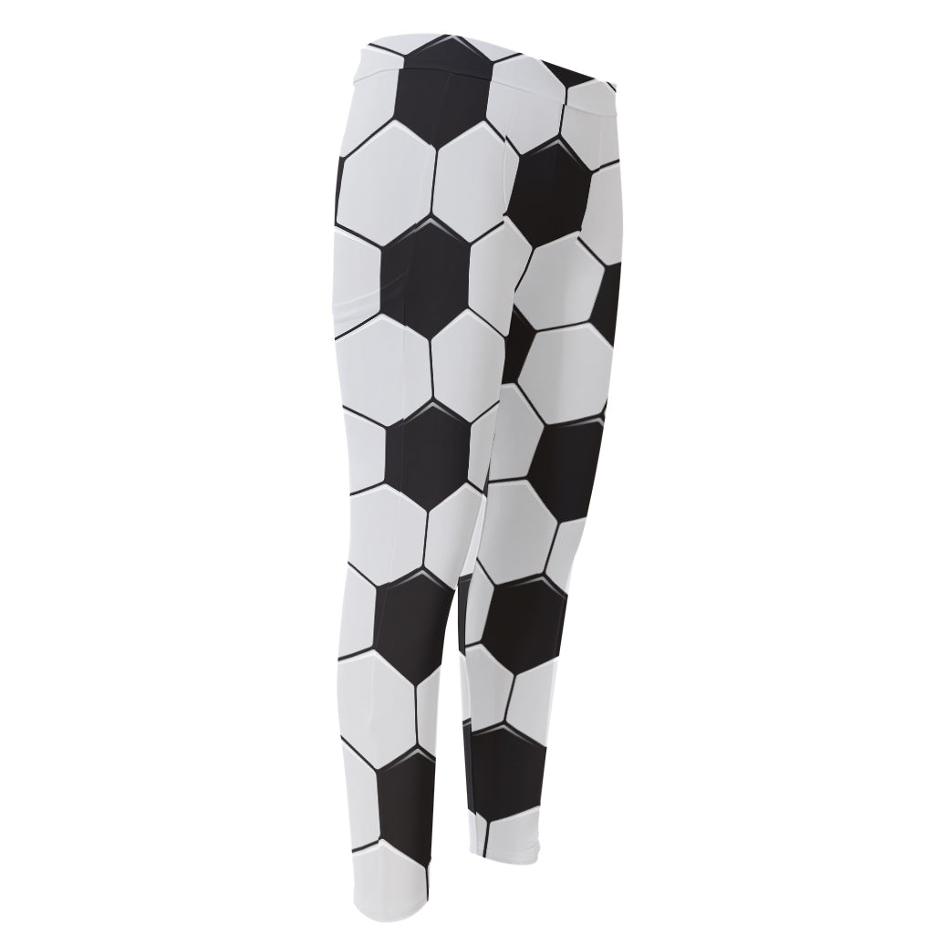 Soccer Ball Print Men's Compression Pants