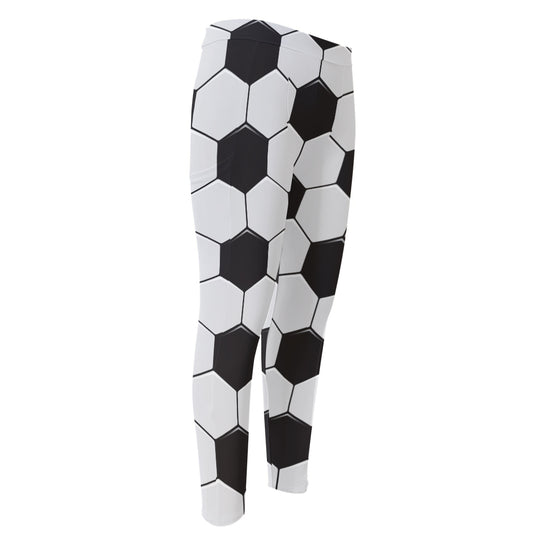 Soccer Ball Print Men's Compression Pants
