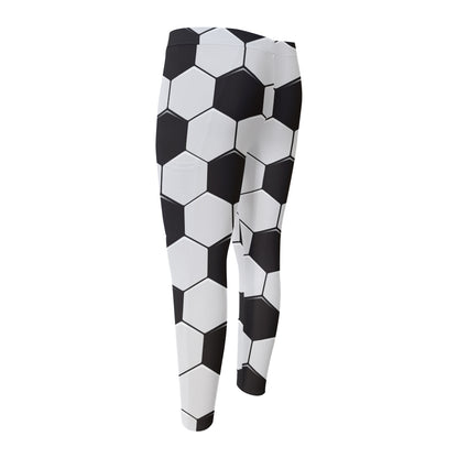 Soccer Ball Print Men's Compression Pants