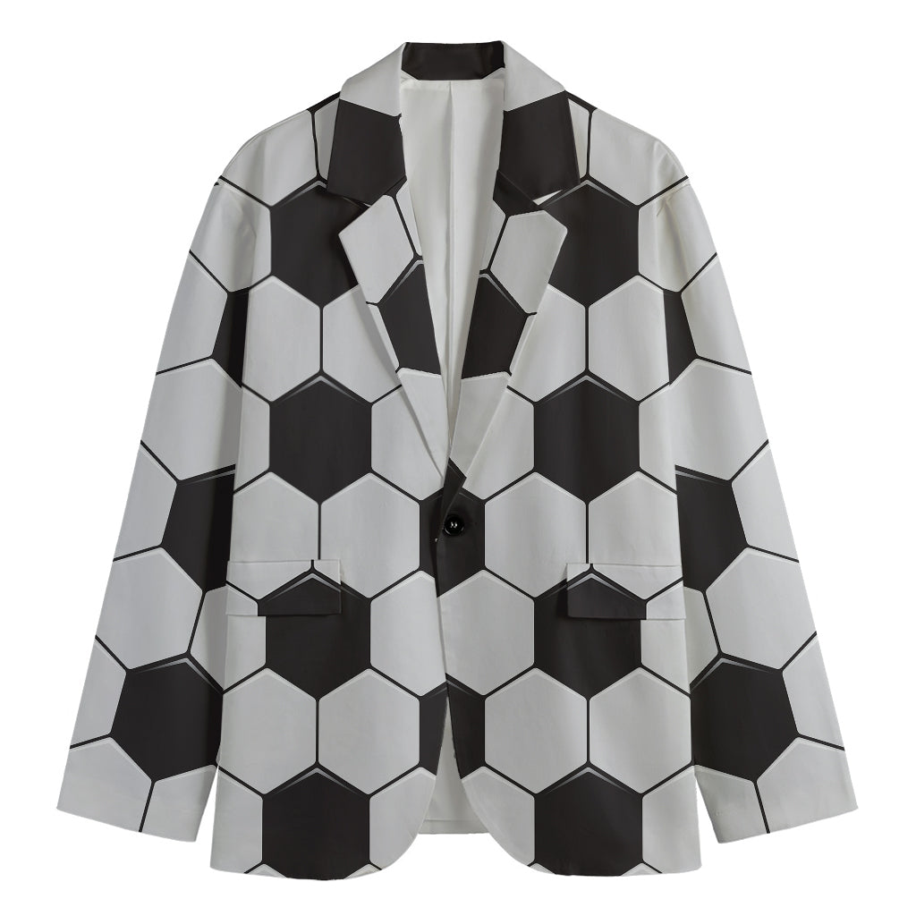 Soccer Ball Print Men's Cotton Blazer