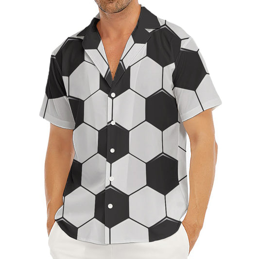 Soccer Ball Print Men's Deep V-Neck Shirt