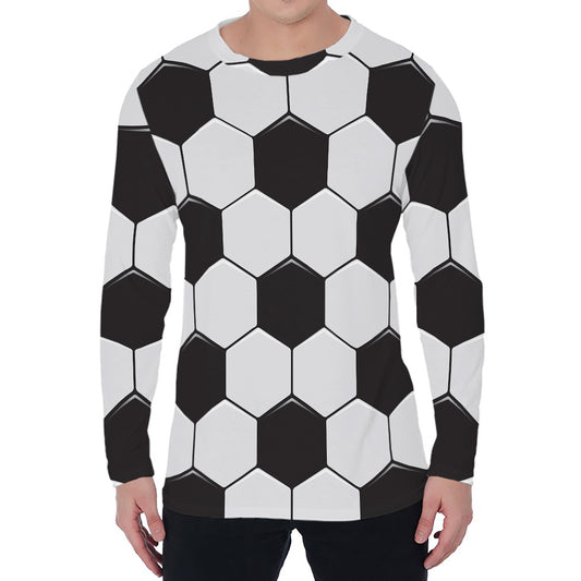 Soccer Ball Print Men's Long Sleeve T-Shirt