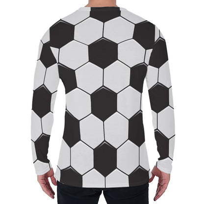 Soccer Ball Print Men's Long Sleeve T-Shirt