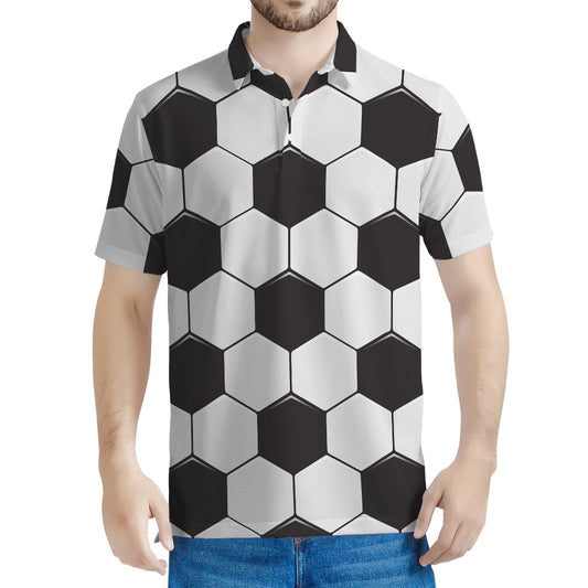 Soccer Ball Print Men's Polo Shirt