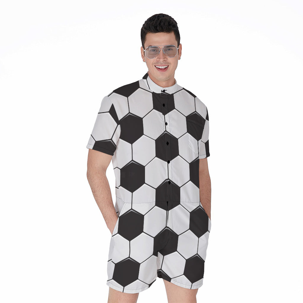 Soccer Ball Print Men's Rompers