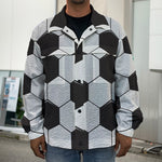 Soccer Ball Print Men's Shirt Jacket