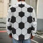 Soccer Ball Print Men's Shirt Jacket