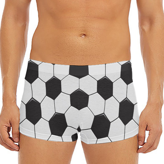 Soccer Ball Print Men's Short Boxer Briefs
