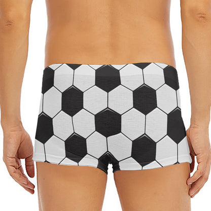 Soccer Ball Print Men's Short Boxer Briefs