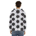 Soccer Ball Print Men's Velvet Pullover Hoodie