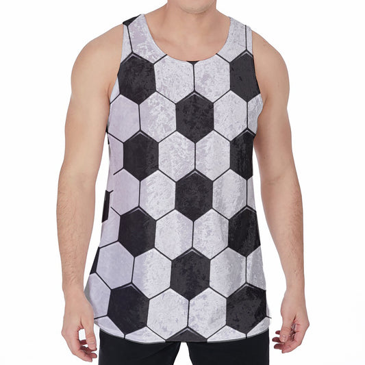Soccer Ball Print Men's Velvet Tank Top