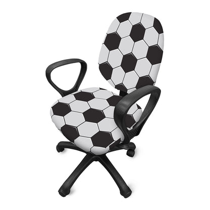 Soccer Ball Print Office Chair Cover