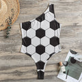Soccer Ball Print One Shoulder Bodysuit