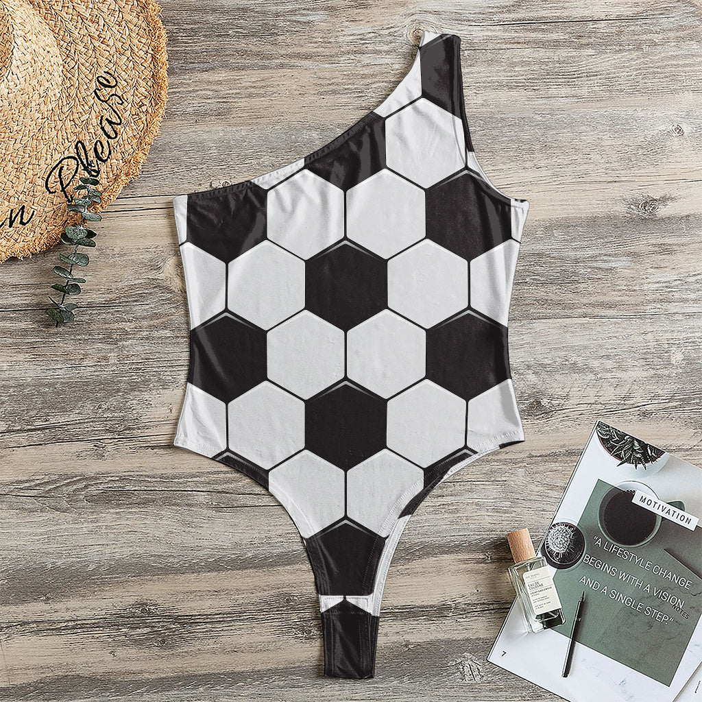 Soccer Ball Print One Shoulder Bodysuit