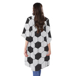Soccer Ball Print Open Front Beach Cover Up