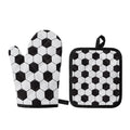 Soccer Ball Print Oven Mitt And Pot Holder Set