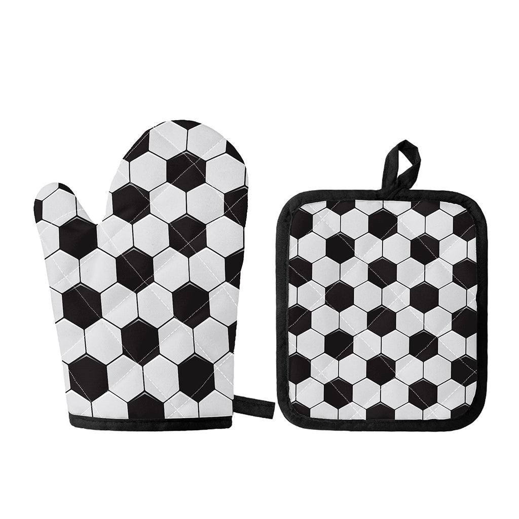 Soccer Ball Print Oven Mitt And Pot Holder Set