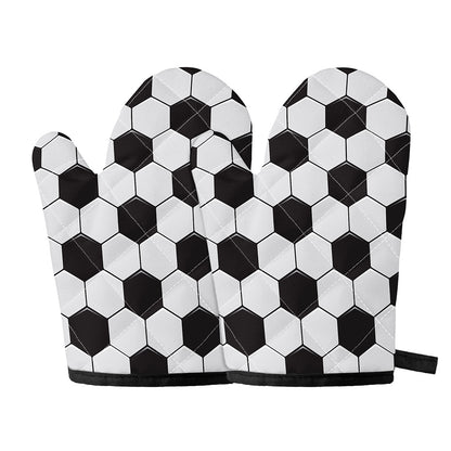 Soccer Ball Print Oven Mitts
