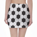 Soccer Ball Print Pencil Mini Skirt
