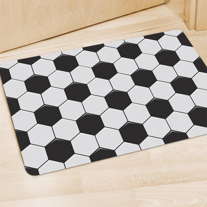Soccer Ball Print Polyester Doormat
