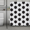 Soccer Ball Print Polyester Shower Curtain