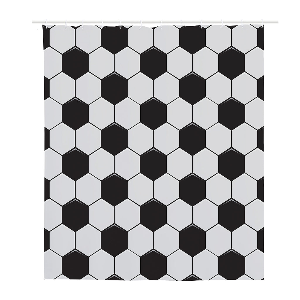 Soccer Ball Print Polyester Shower Curtain