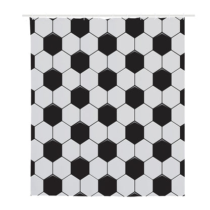 Soccer Ball Print Polyester Shower Curtain