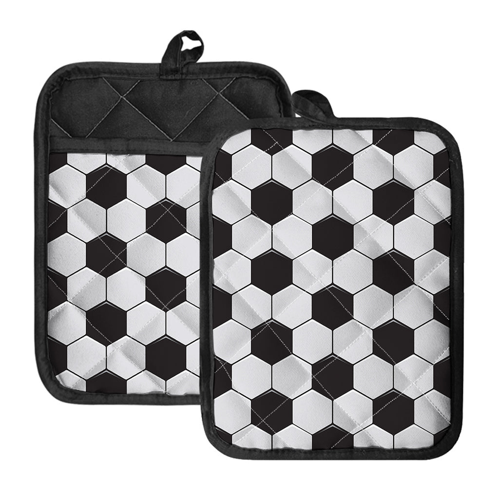Soccer Ball Print Pot Holders With Pocket