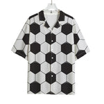 Soccer Ball Print Rayon Hawaiian Shirt