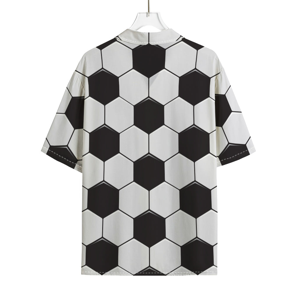 Soccer Ball Print Rayon Hawaiian Shirt