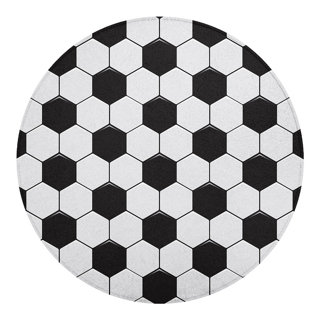 Soccer Ball Print Round Blanket