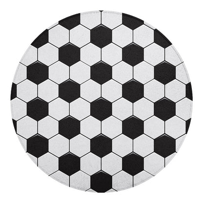 Soccer Ball Print Round Blanket