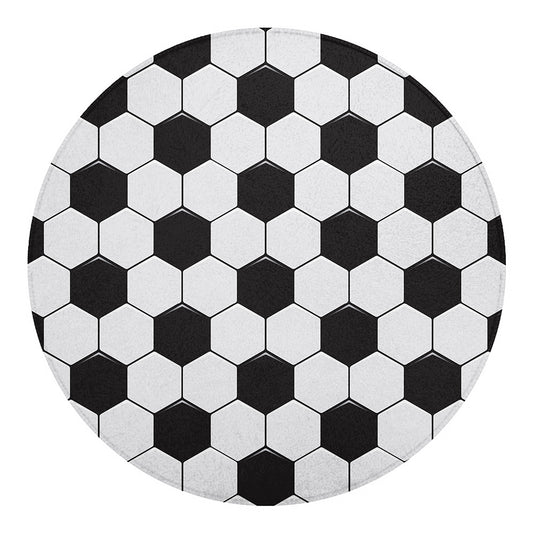 Soccer Ball Print Round Blanket