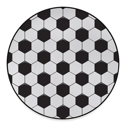 Soccer Ball Print Round Floor Mat