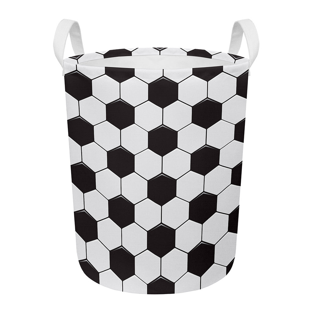 Soccer Ball Print Round Laundry Basket