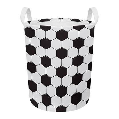 Soccer Ball Print Round Laundry Basket