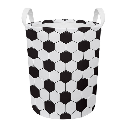 Soccer Ball Print Round Laundry Basket