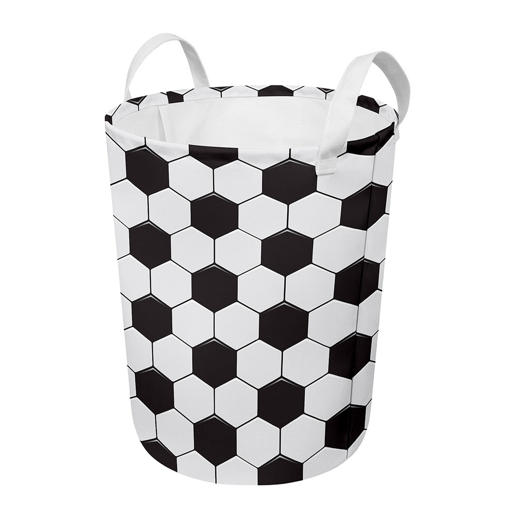 Soccer Ball Print Round Laundry Basket