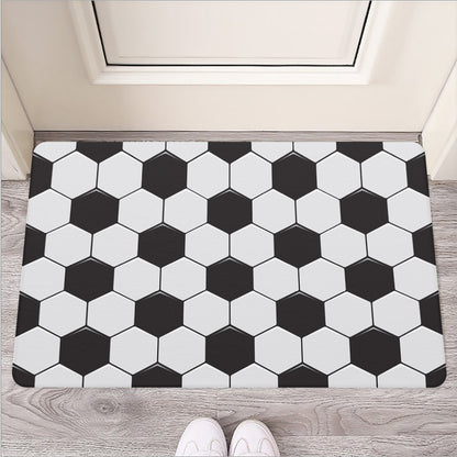 Soccer Ball Print Rubber Doormat